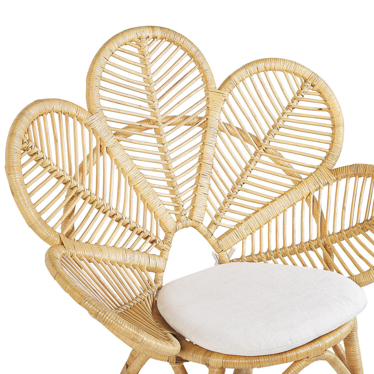 BALKONSET 2-Sitzer Rattan natürlich Auflagen beige Florentine/Limni - Beige/Naturfarben, Naturmaterialien - Beliani
