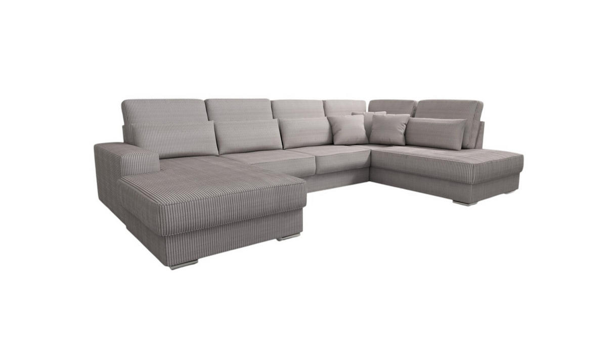 WOHNLANDSCHAFT Nevio In Scala - Graubraun, Holzwerkstoff/Textil (401/88/226cm) - Fun Möbel