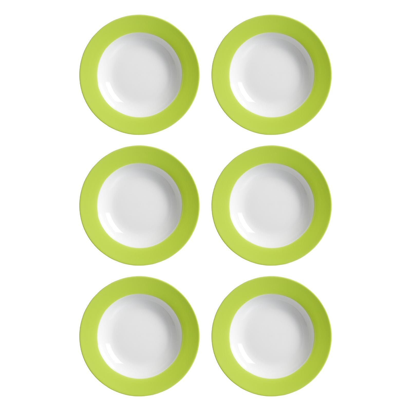 SUPPENTELLER Doppio Grün ø 22 cm 6er Set - Grün, Keramik (22cm) - Ritzenhoff Breker
