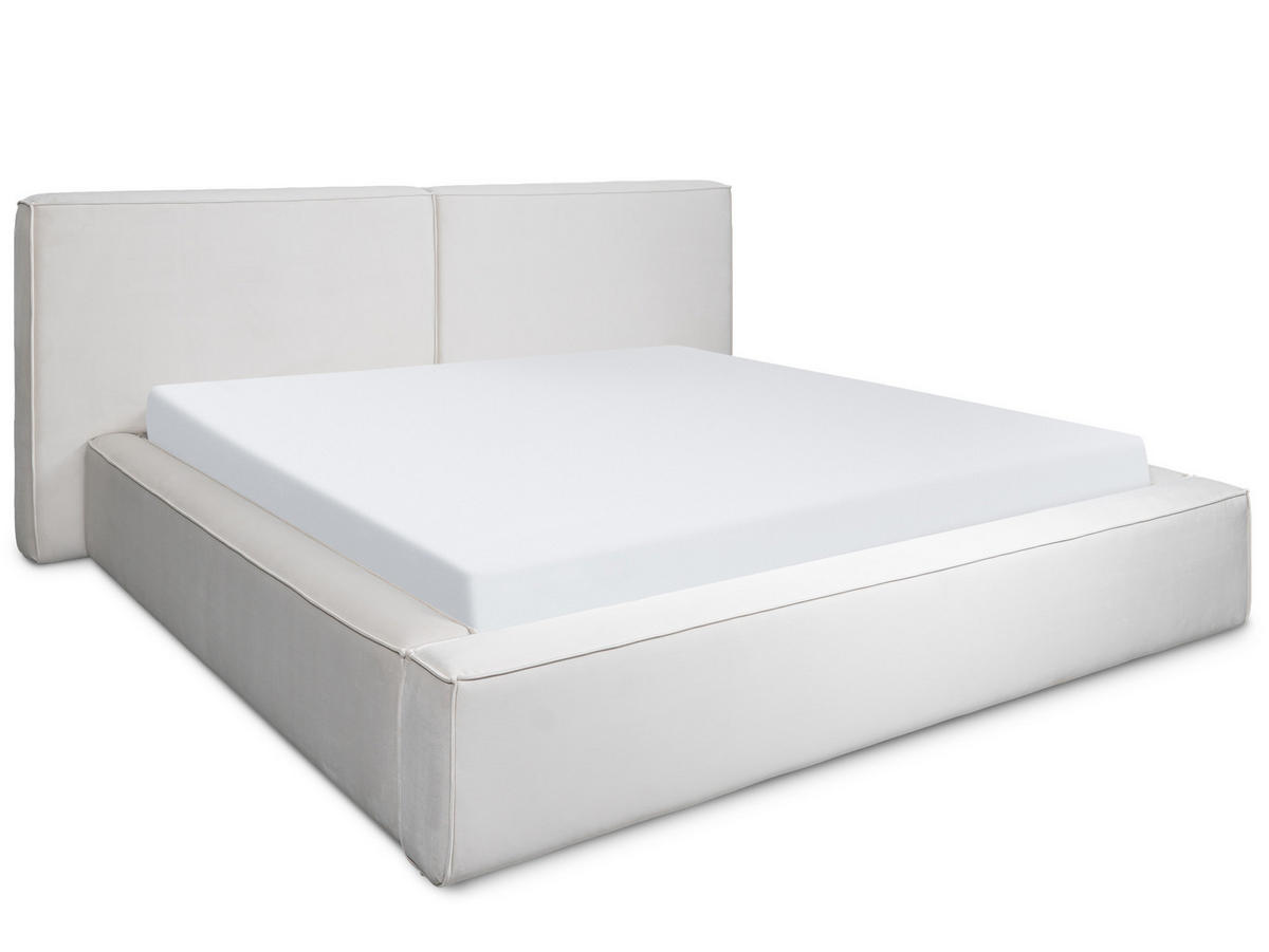 POLSTERBETT Jodie XL Beige 180/200 cm Samt mit Bettkasten - Beige, Textil/Metall (180/200cm) - wonello