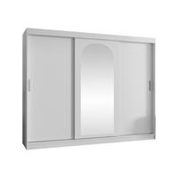 SCHWEBETÜRENSCHRANK Selfie 250 cm mit Schubladen - Silberfarben/Weiß, Holzwerkstoff/Kunststoff (250/200/62cm) - MIRJAN24