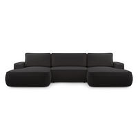 WOHNLANDSCHAFT Monos-U Schwarz Boucle - Schwarz, Textil (364/87/168cm) - Luxkor24