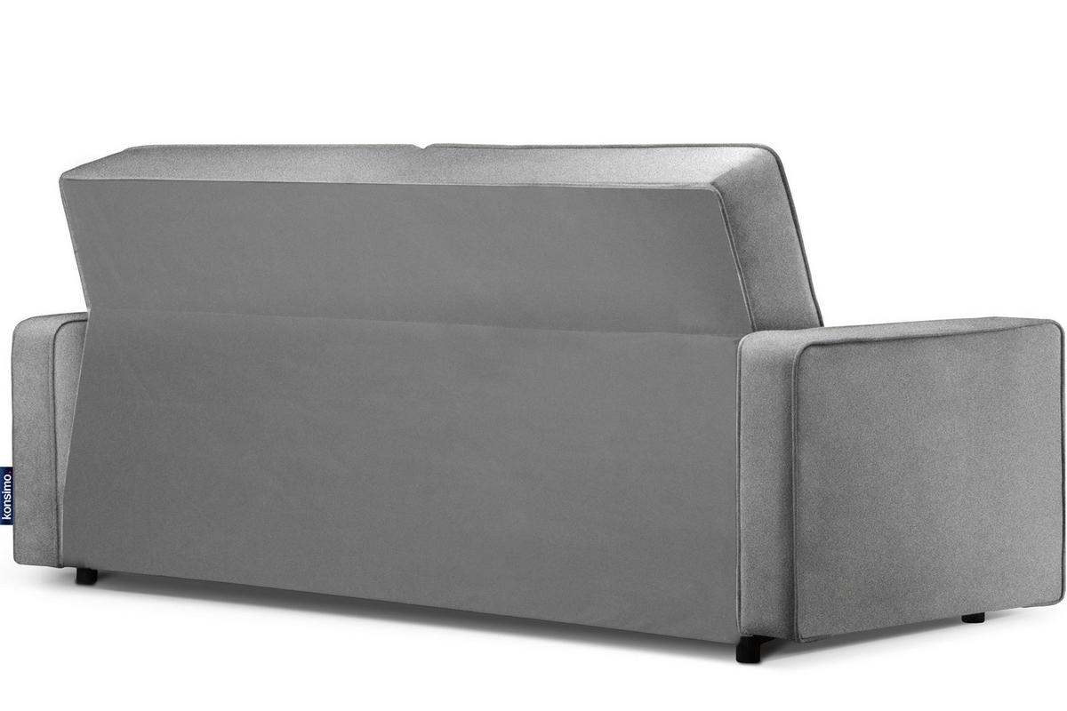 SCHLAFSOFA ORIO 3 Personen, Gewebe-Stoff, Grau - Grau, Textil (219/90/90cm) - KONSIMO®