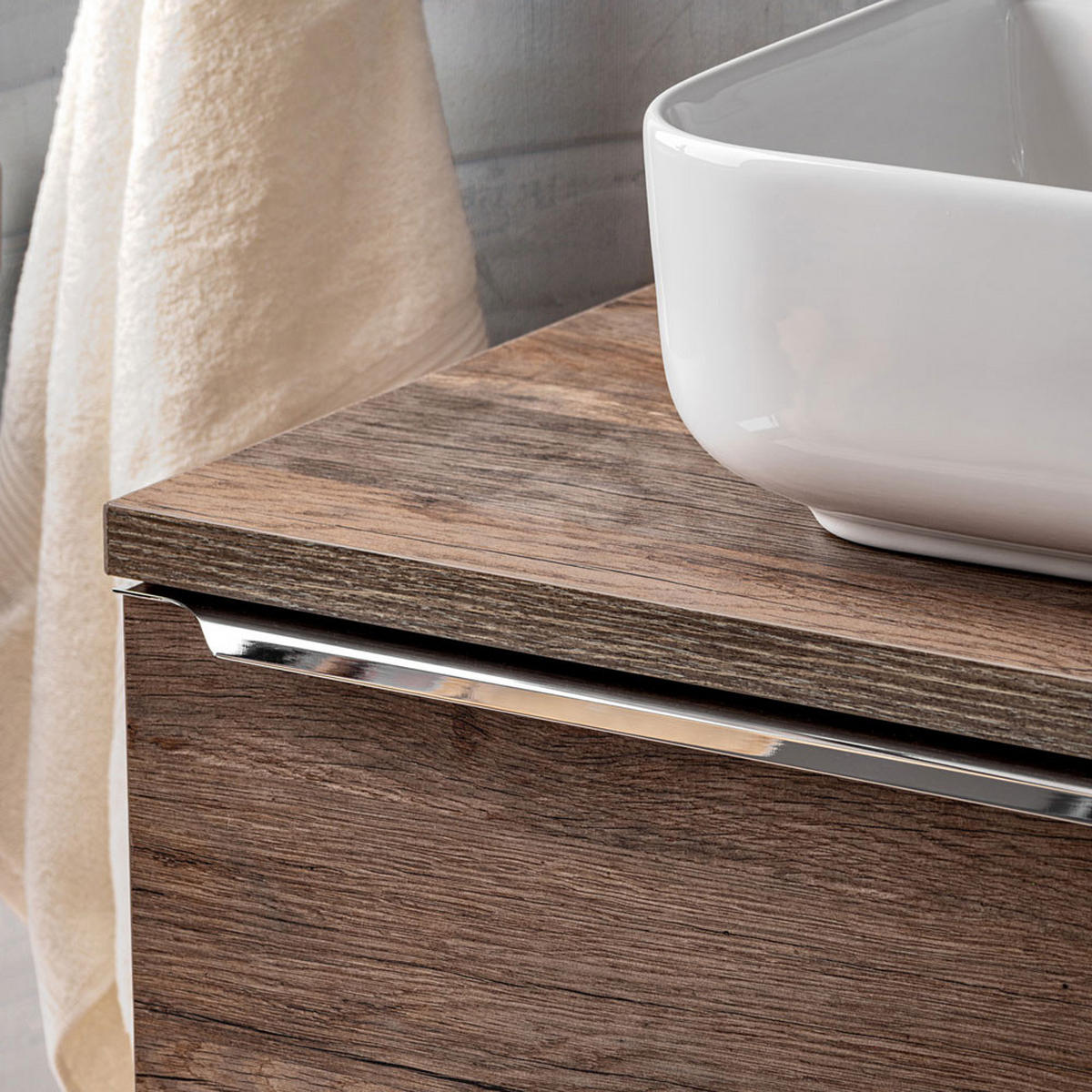 BADMÖBEL-SET 5-TLG. Puebla-56 - Braun, Holzwerkstoff (160/63/46cm) - Lomado