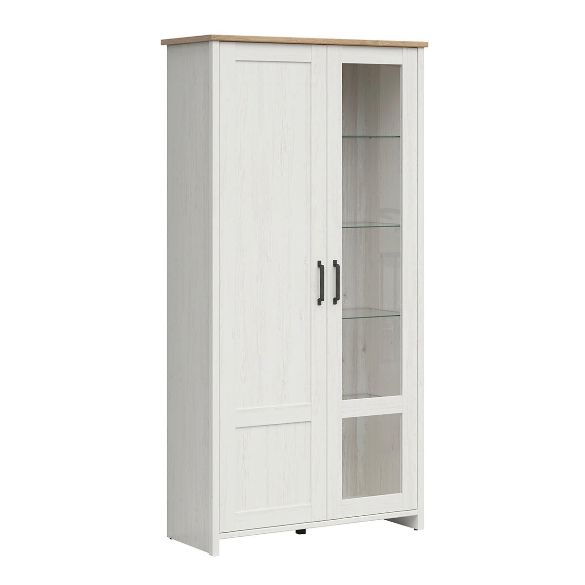 GESCHIRRSCHRANK Aksel Weiß und Holz - Weiß, Holzwerkstoff (102/201/43cm) - Petits-meubles