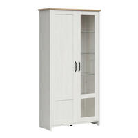 GESCHIRRSCHRANK Aksel Weiß und Holz - Weiß, Holzwerkstoff (102/201/43cm) - Petits-meubles