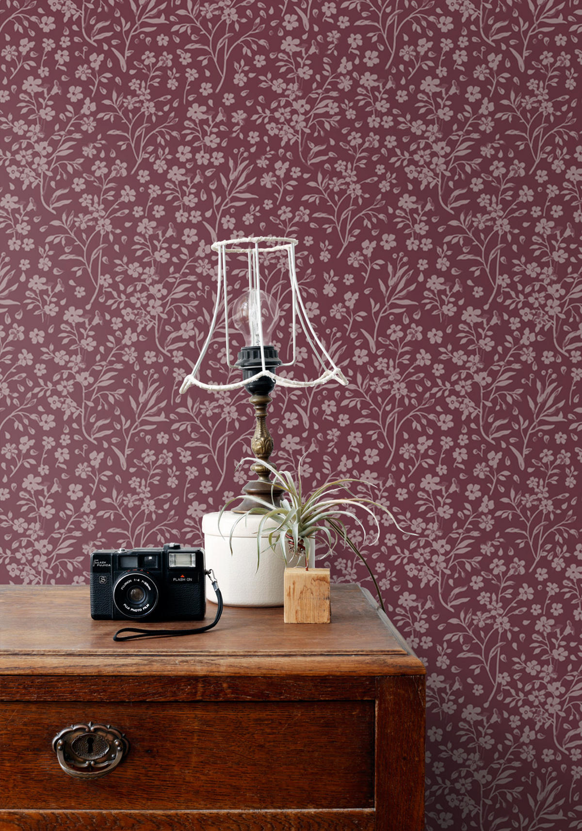 TAPETE Blumen 50 x 900 cm - Lila, Papier (50/0.1cm) - ESTAhome