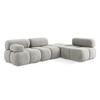 ECKSOFA Rechts Chenille Stoff Grau - Hellgrau/Schwarz, Kunststoff/Textil (285/190cm) - Makamii