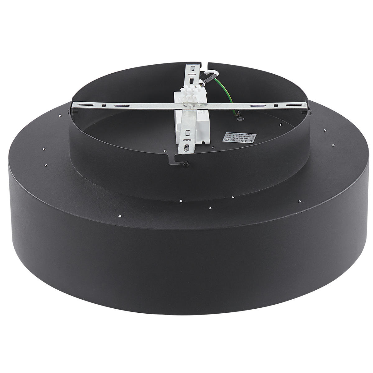DECKENLEUCHTE Moei 45/45/17 cm - Schwarz, Metall (45/45/17cm) - Beliani