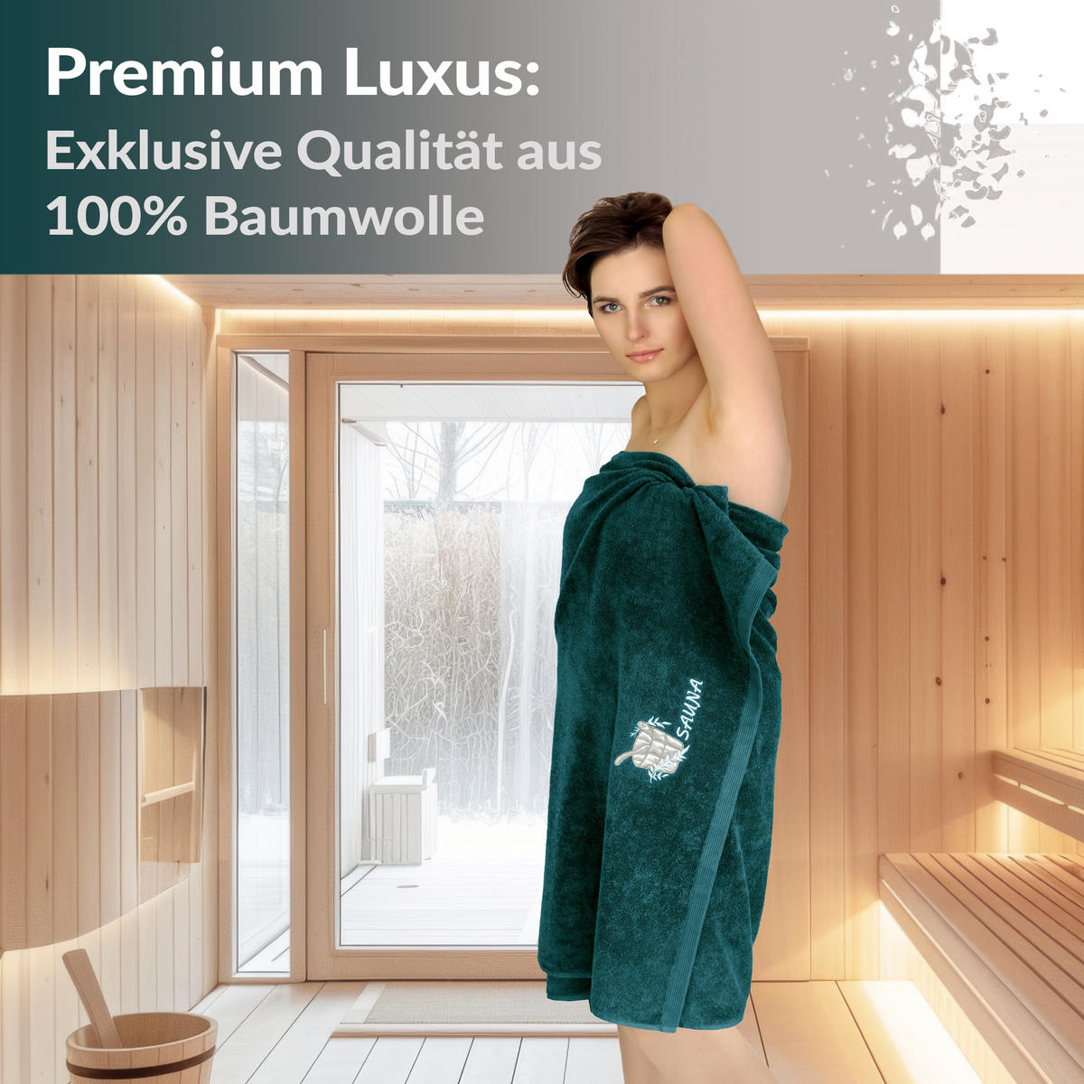 SAUNATUCH Lillby Opal Grün 100x200 cm - Opal, Textil (100/200cm) - Lashuma