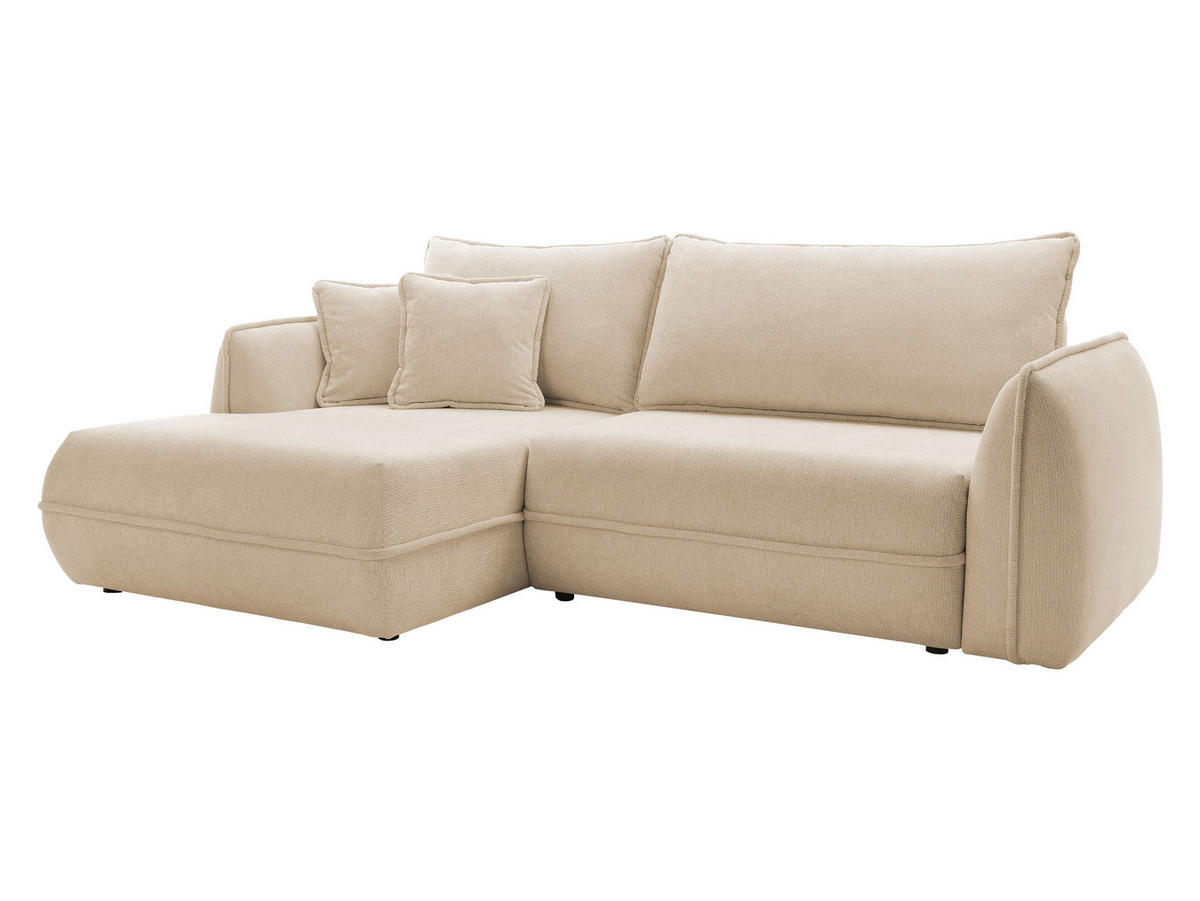 ECKSOFA Moho, Seite: Links - Beige/Schwarz, Holz/Kunststoff (254/162cm) - MIRJAN24