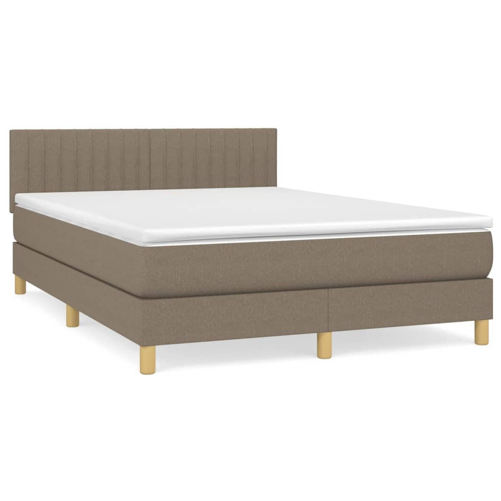 BOXSPRINGBETT Mit Matratze Taupe 140/190 Cm Stoff - Taupe, Textil (140/190cm) - vidaXL