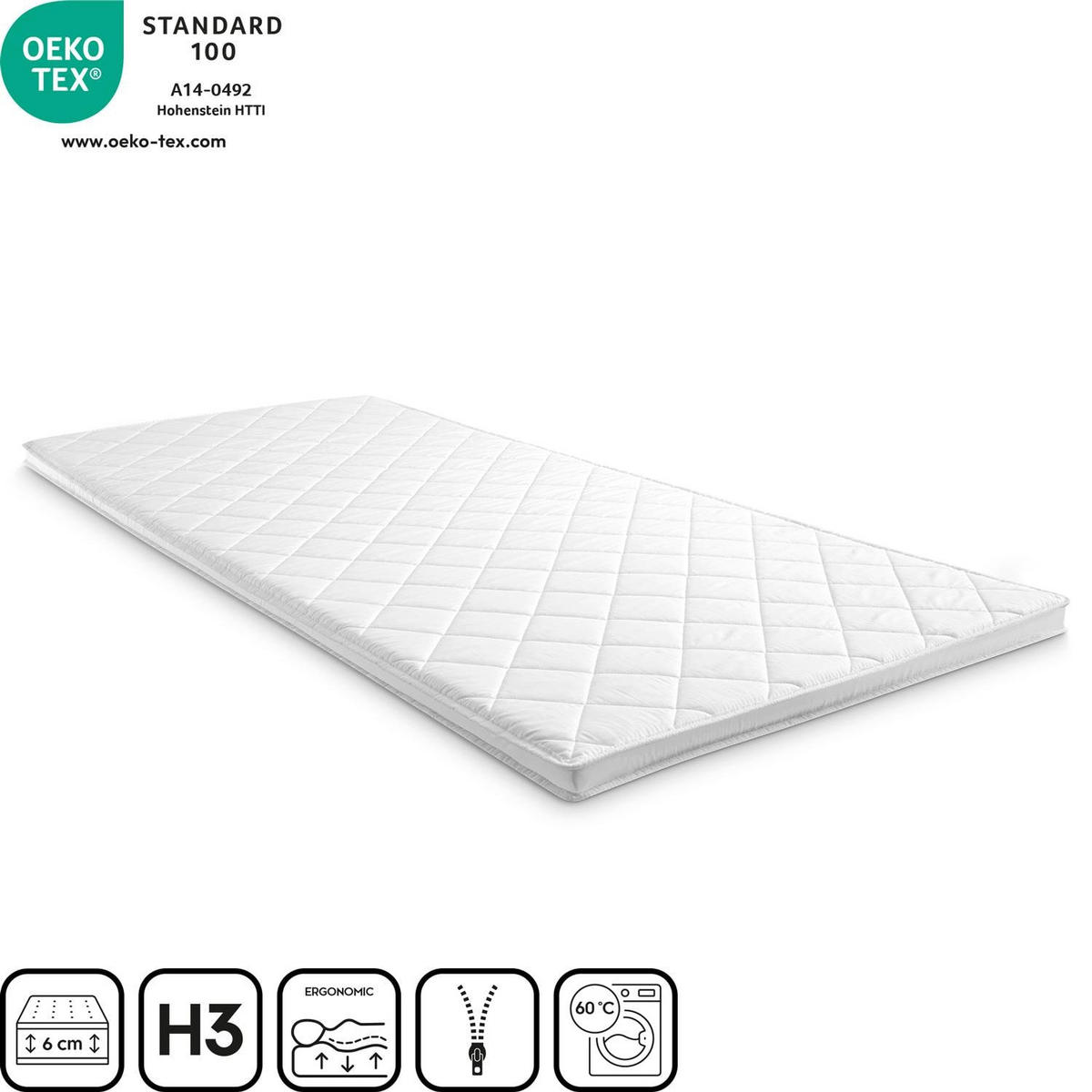 TOPPER T6 100x200 cm - Weiß, Textil (100/200cm) - Matratzen Discount