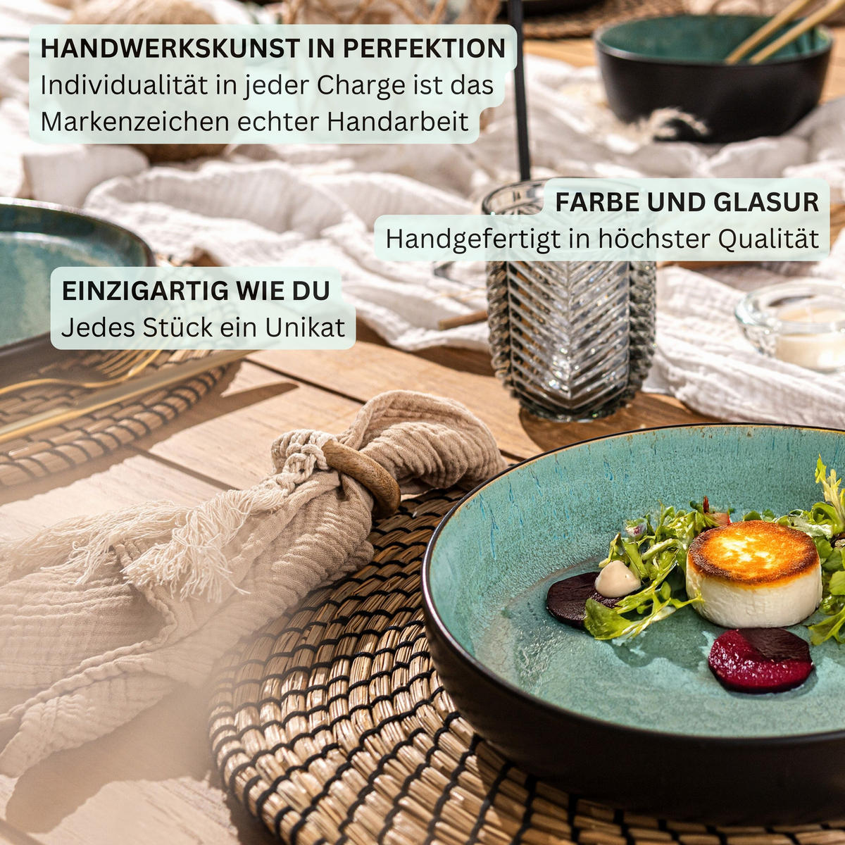 PASTASCHALEN SET FIJI - 6 teilig aus Steingut - Grün, Keramik (22cm) - Sänger