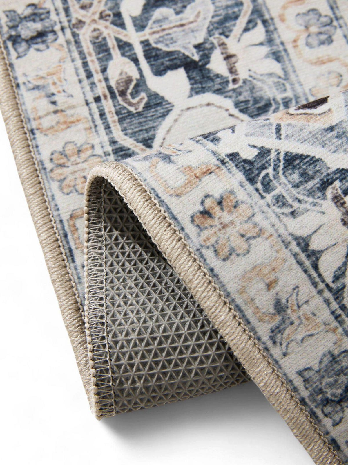 VINTAGE-TEPPICH George waschbar 80x150 cm - Creme/Grau, Kunststoff (80/150cm) - benuta