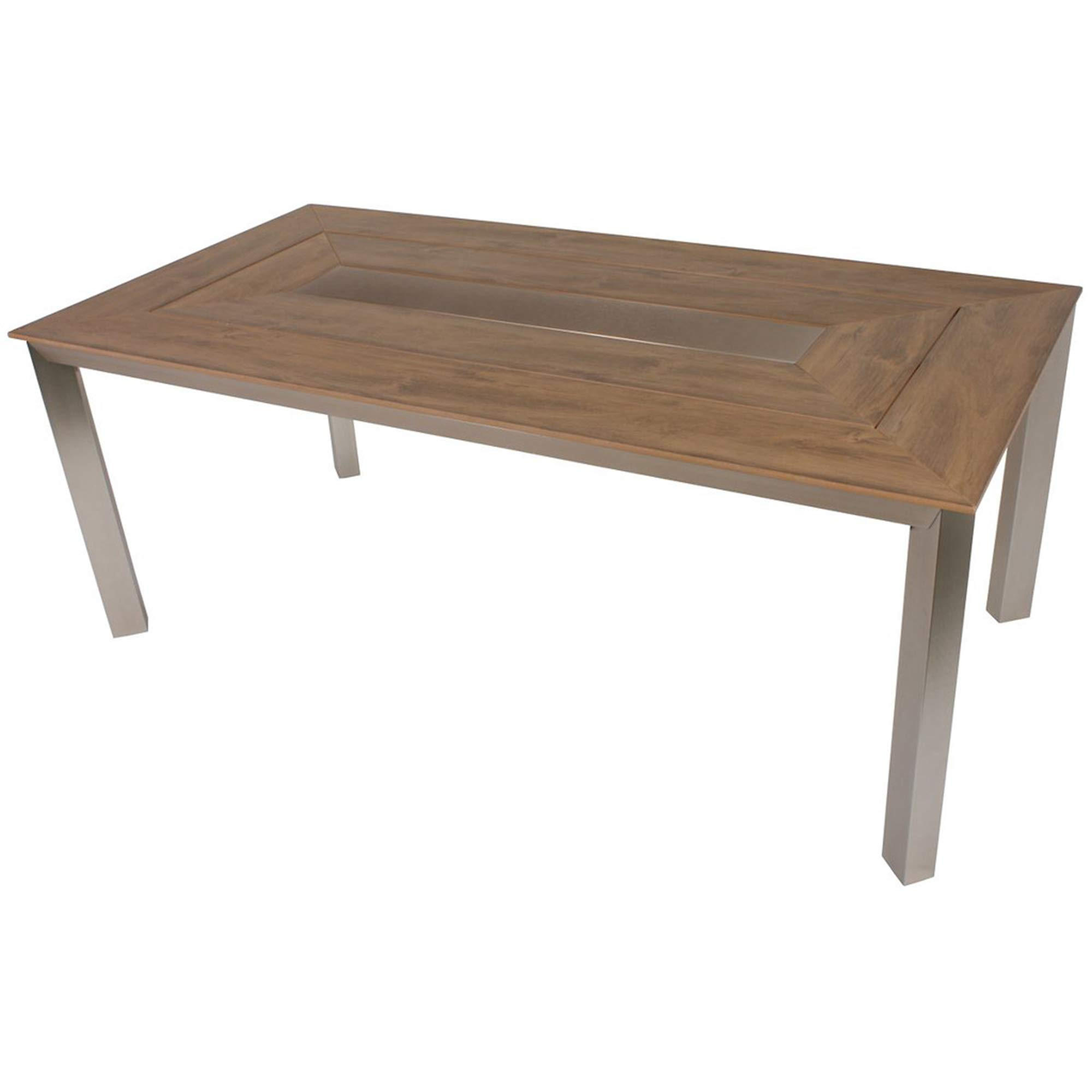 GARTENTISCH Aaron rechteckig Terrassentisch - Braun, Kunststoff (192/100/75cm) - DELUKE