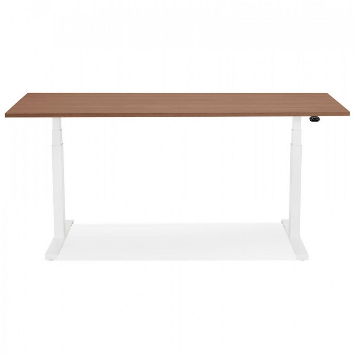 SCHREIBTISCH braun 140x70x127 cm - Weiß/Braun, Holz/Metall (140/70/127cm) - AlterEgo