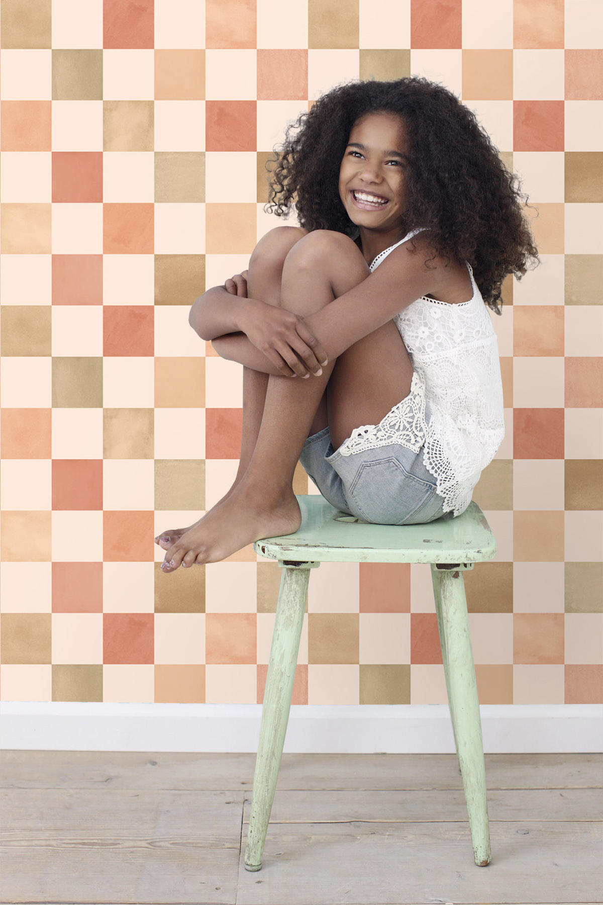 TAPETE Karomuster 50 x 900 cm - Beige, Papier (50/0.1cm) - ESTAhome