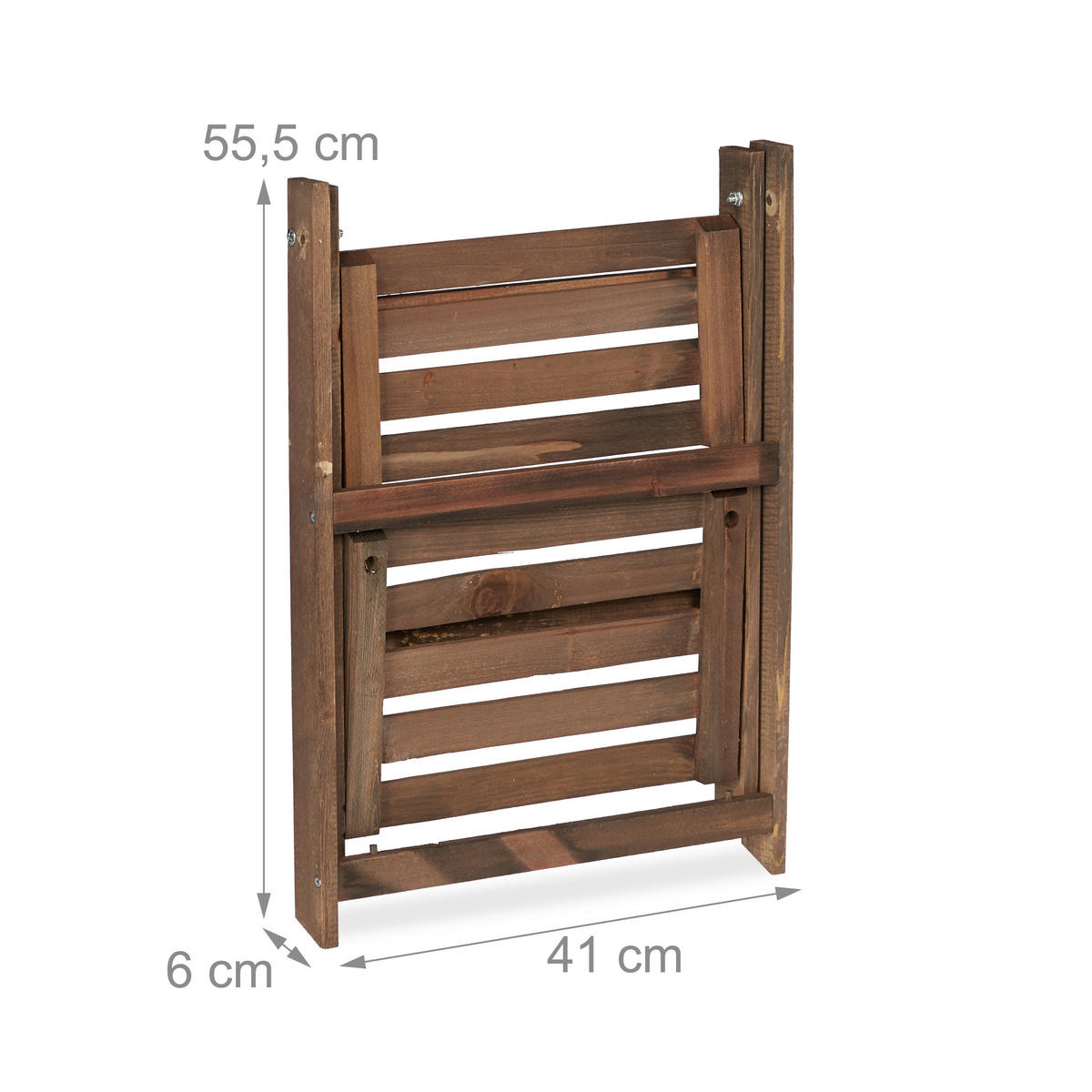 BLUMENTREPPE - Dunkelbraun, Holz (41/51.5/24cm) - Relaxdays