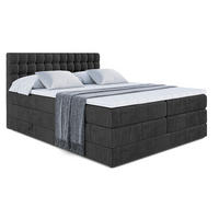 BOXSPRINGBETT VIONE KING - 120 x 200 - H3/H4 - Schwarz - Schwarz, Holzwerkstoff (120/200cm) - ALTDECOR
