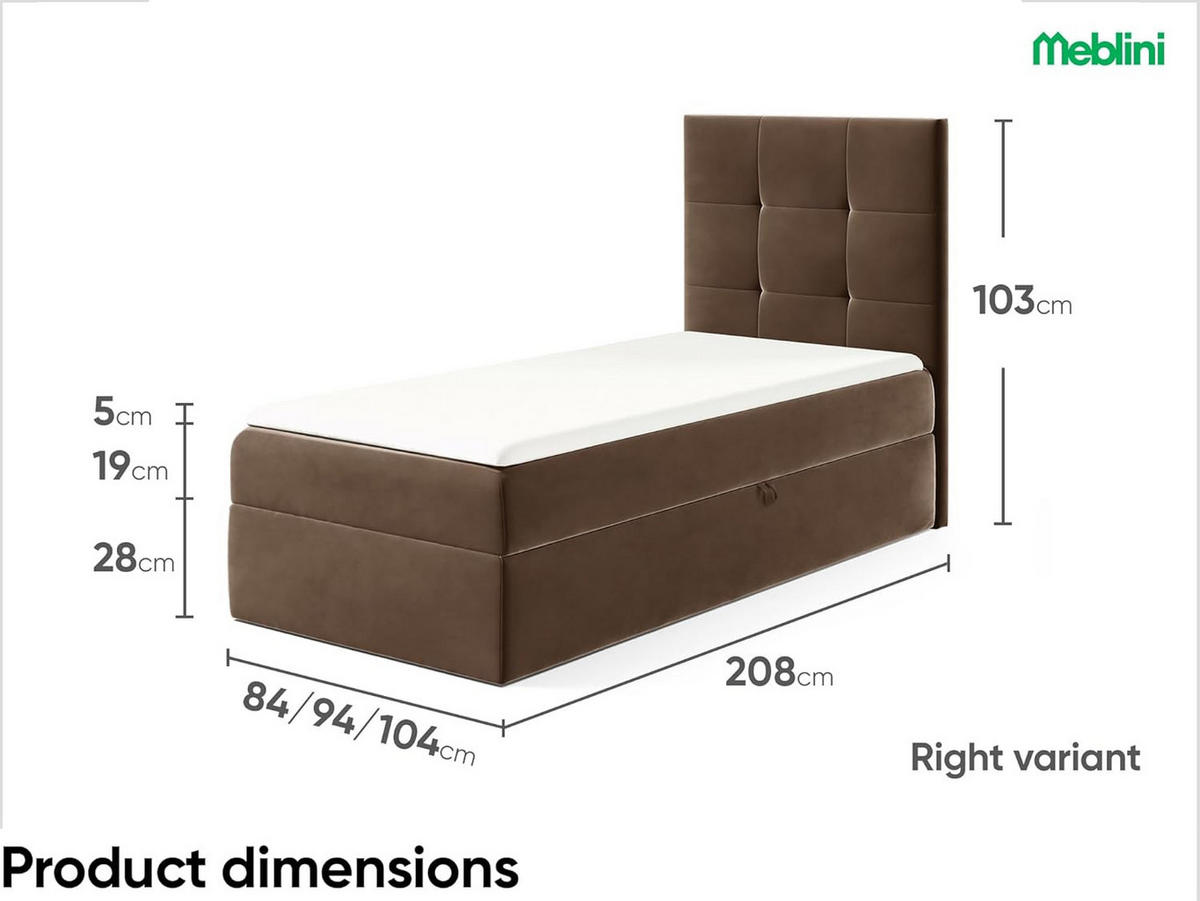 KINDERBETT MINO 2 - Braun, Holzwerkstoff (94/208cm) - Meblini