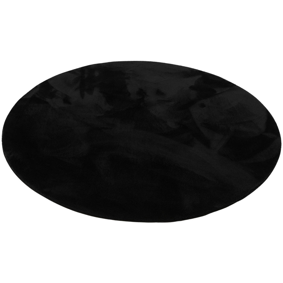 KINDER SUPER SOFT FELLTEPPICH PEARL KIDS RUND - Schwarz, Textil (120/120cm) - Pergamon