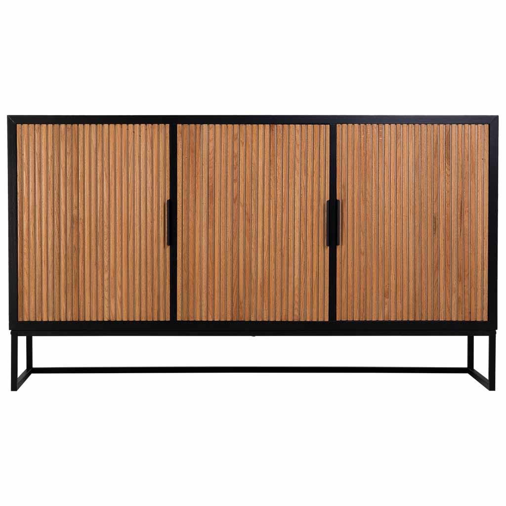 SIDEBOARD mit 3-türiges aus holz und metall 160x41x90 cm - Braun, Holz (160/90/41cm) - Wanderlust