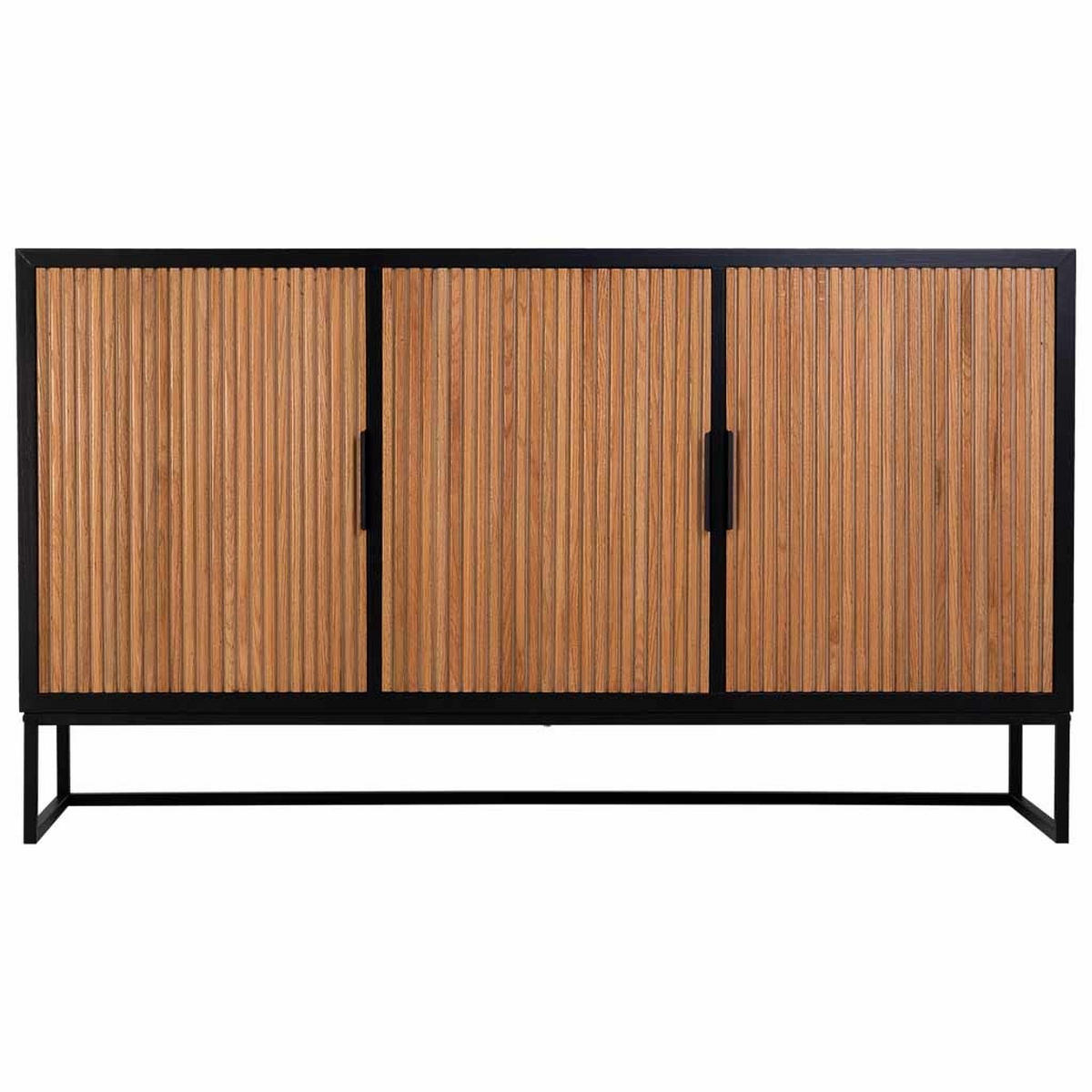 SIDEBOARD mit 3-türiges aus holz und metall 160x41x90 cm - Braun, Holz (160/90/41cm) - Wanderlust