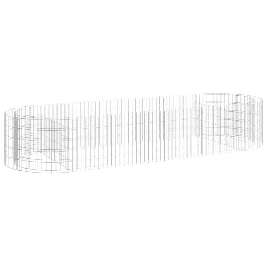 GABIONEN-HOCHBEET Verzinktes Eisen 300x100x50 cm - Silberfarben, Metall (300/50/100cm) - furnicato
