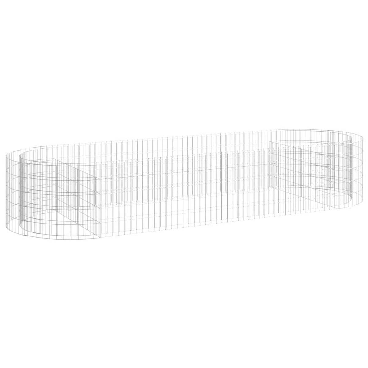 GABIONEN-HOCHBEET Verzinktes Eisen 300x100x50 cm - Silberfarben, Metall (300/50/100cm) - furnicato