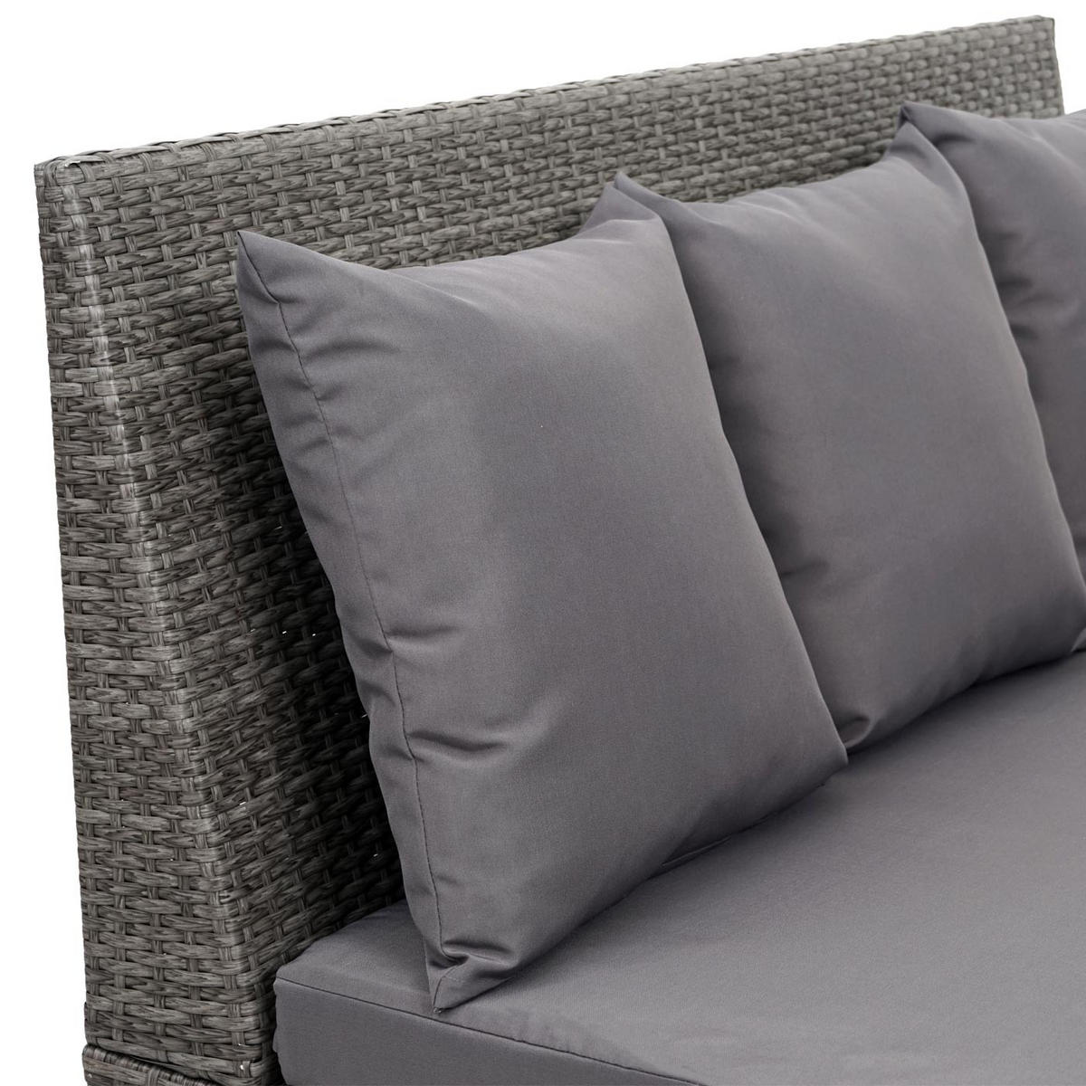 POLY-RATTAN 2ER SOFA Grau, Anthrazit - Grau, Kunststoff (119/85/69cm) - MCW