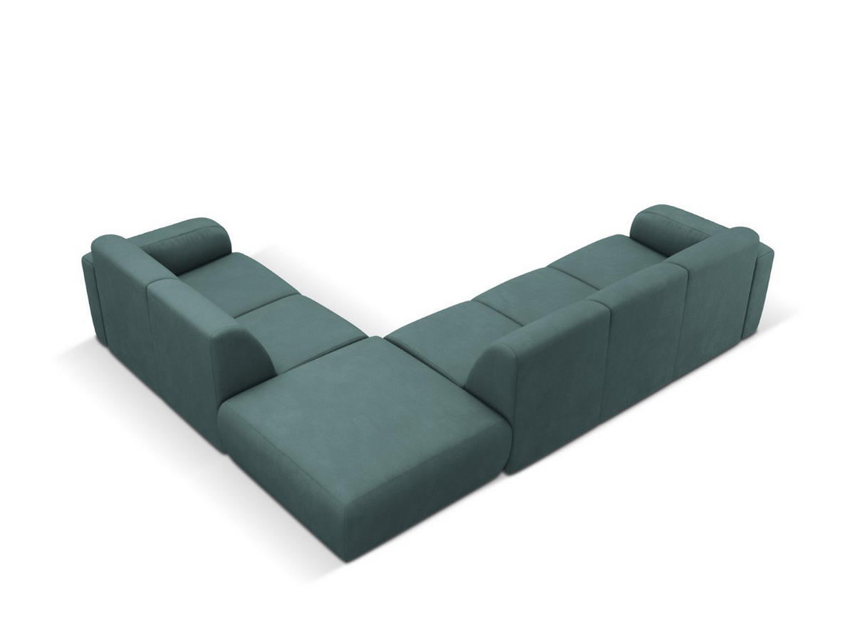 ECKSOFA rechts Molino aus strukturiertem Stoff meergrün 6 Sitzplätze - Smaragdgrün, Textil (250/315cm) - Micadoni