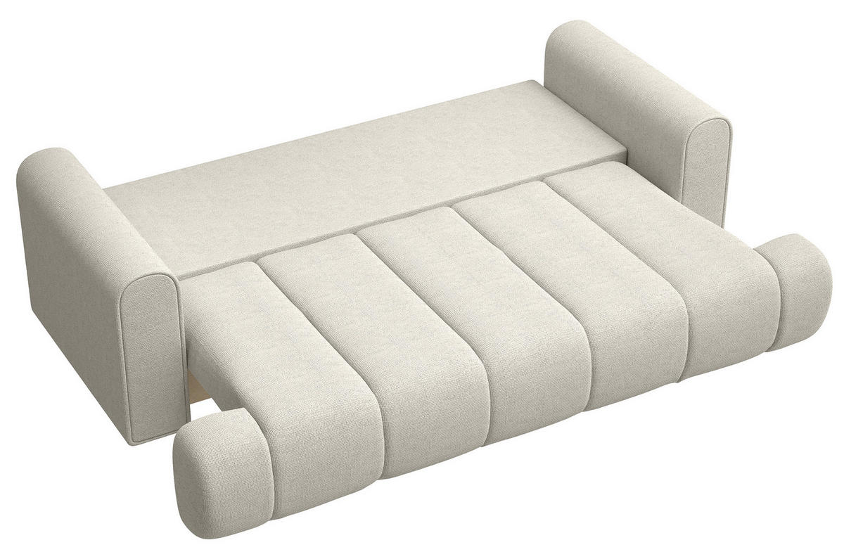 3-SITZER-SOFA Dandelino Graubeige mit Schlaffunktion - Greige/Schwarz, Kunststoff/Textil (250/90/112cm) - Selsey