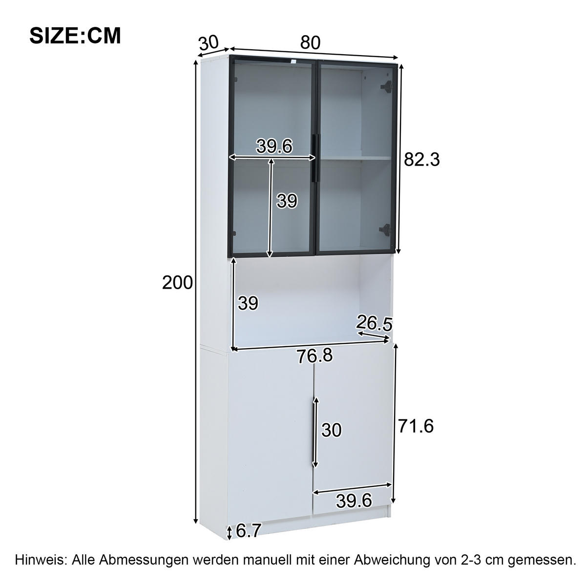 VITRINE Weiß 160/30/200 cm - Weiß, Holzwerkstoff (160/200/30cm) - PANGIVO