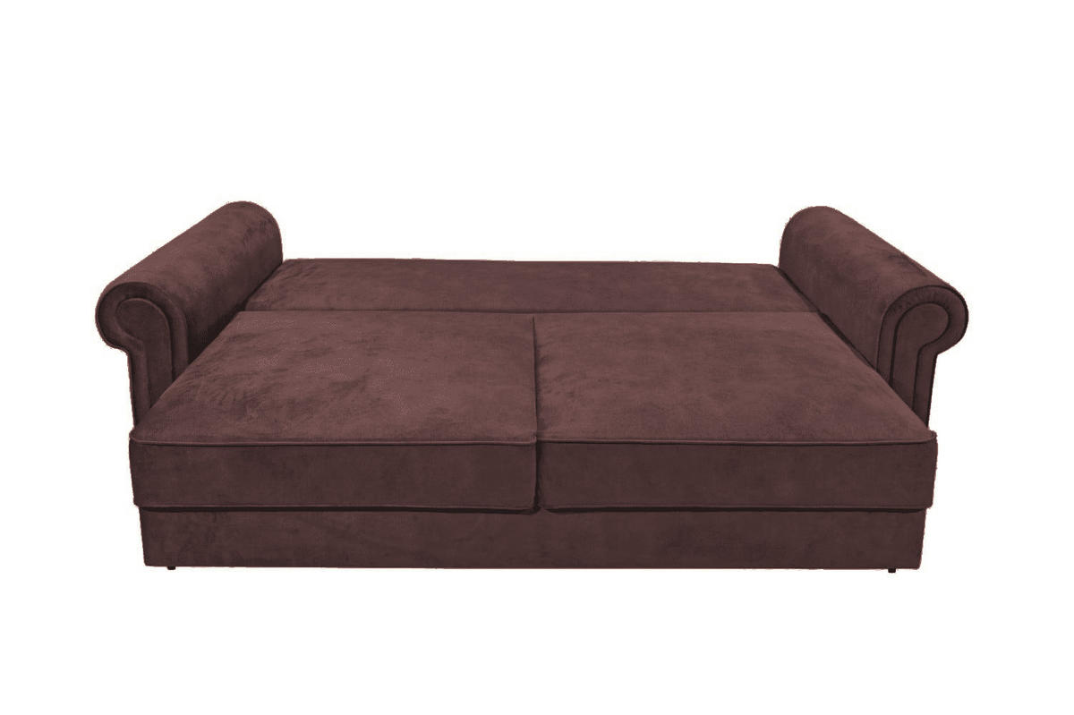 2-SITZER mit Schlaffunktion und Bettkasten - Aubergine/Bernsteinfarben, Kunststoff/Textil (252/102/115cm) - ed exciting design