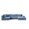WOHNLANDSCHAFT Pablo Maxi mit Schlaffunktion Himmelblau Cord - Blau, Textil (397/85/148cm) - Bromarkt