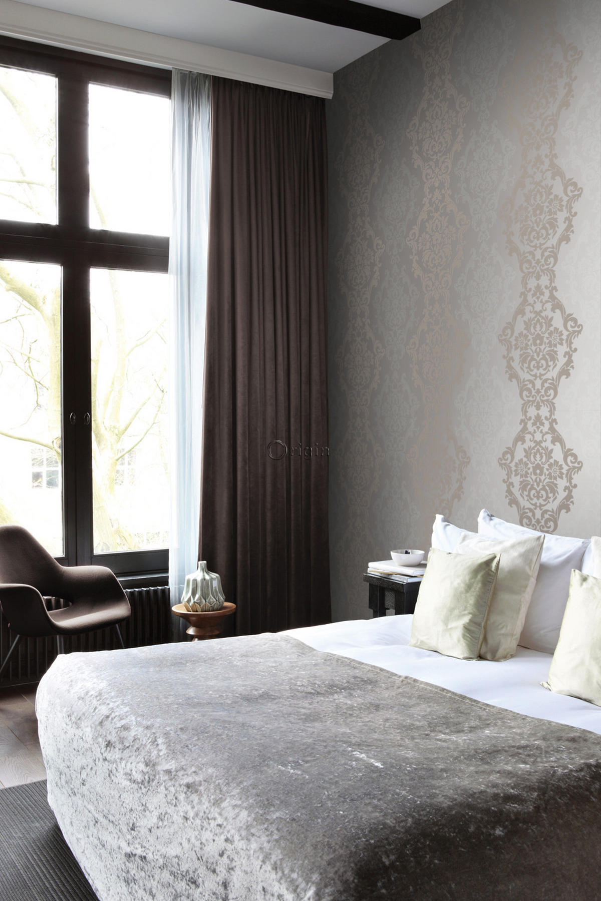 TAPETE Ornamente 53 cm x 10.05 m - Gelb, Papier (53/1000cm) - Origin Wallcoverings