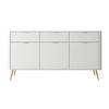 SIDEBOARD Oval Weiß 163,5 cm - Goldfarben/Weiß, Holzwerkstoff/Metall (163.5/84/38cm) - Selsey