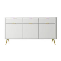 SIDEBOARD Oval Weiß 163,5 cm - Goldfarben/Weiß, Holzwerkstoff/Metall (163.5/84/38cm) - Selsey