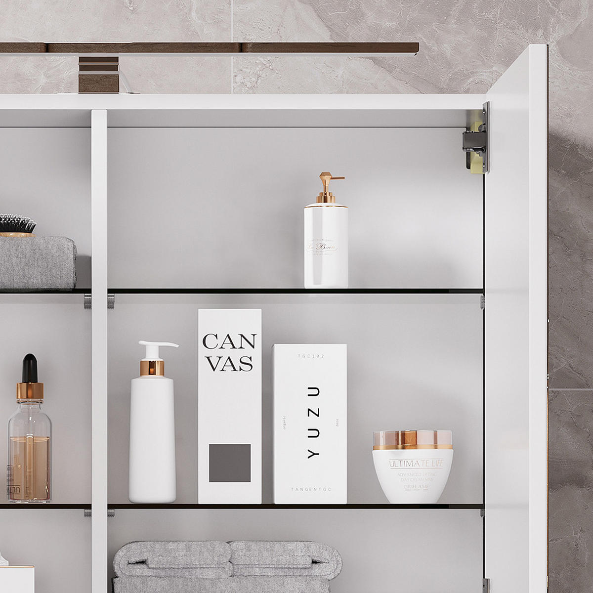 KOUPELNOVÁ SKŘÍŇKA SE ZRCADLEM Lavio Bílá - bílá, kompozitní dřevo (80/60/20cm) - Vicco