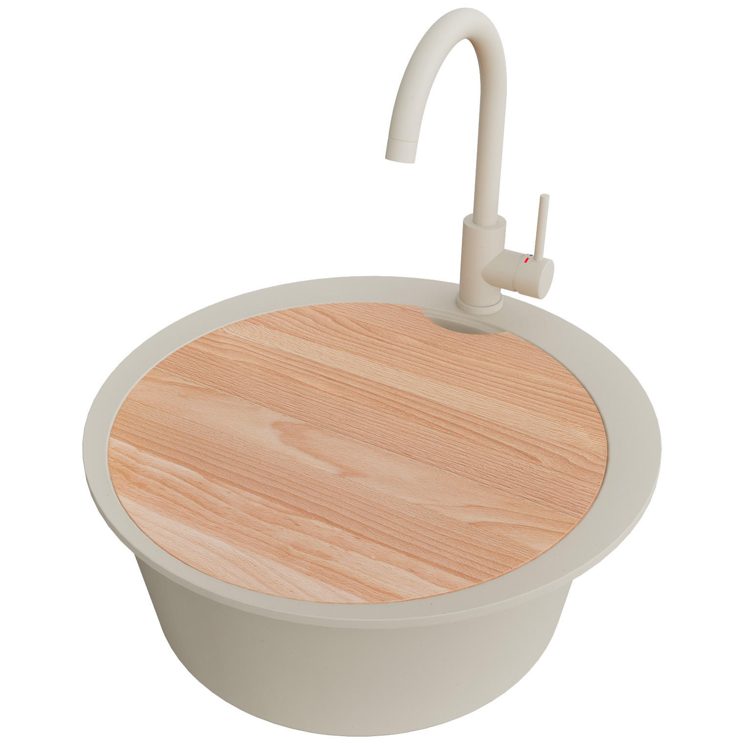 Primagran Granitspüle Beige, Chrom, Beige, Beige 53x20x53 cm