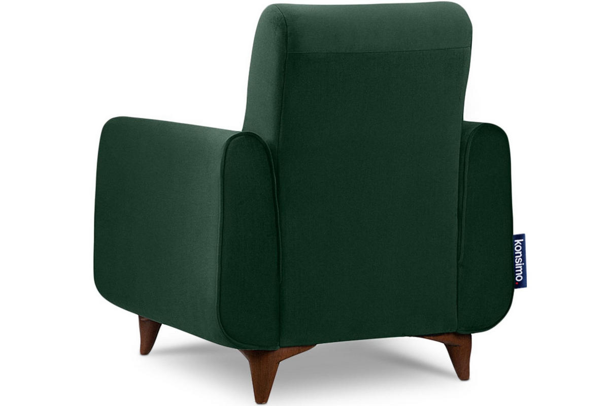 SESSEL GUSTAVO mit Armlehnen, dunkelgrün - Dunkelgrün/Braun, Holz/Holzwerkstoff (83/95/92cm) - KONSIMO®
