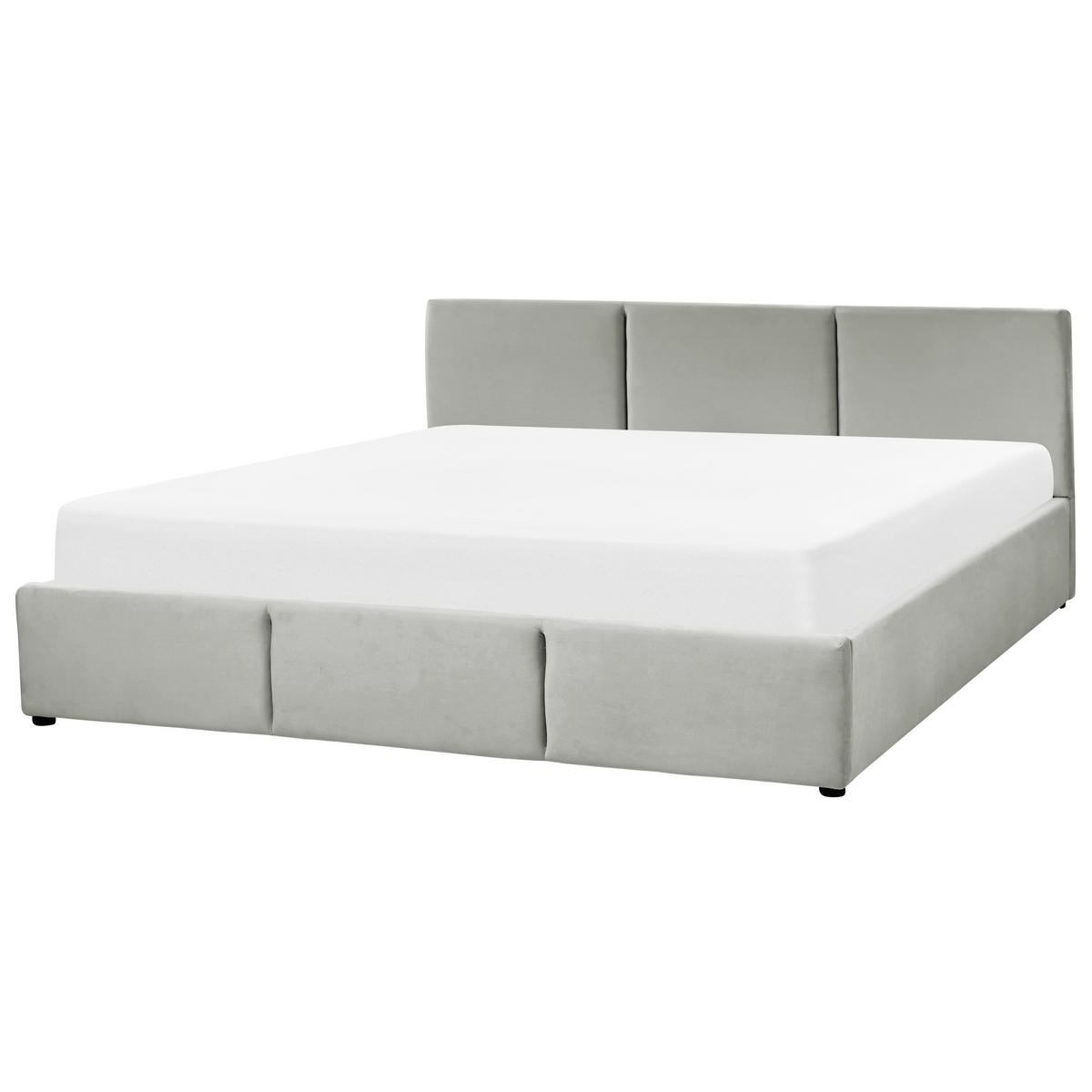 POLSTERBETT 180/200cm Hellgrau Bousse - Hellgrau, Textil (180/200cm) - Beliani