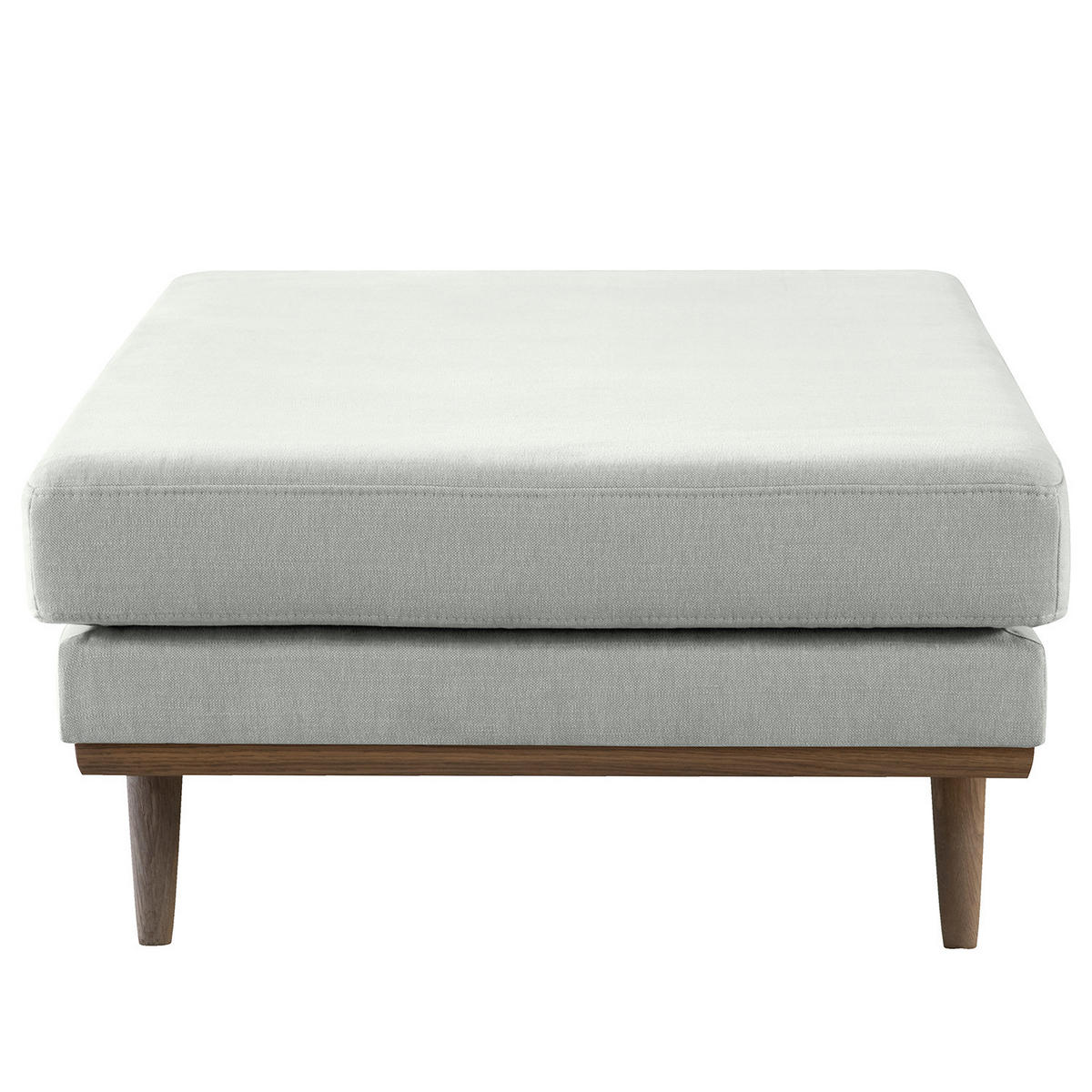 POLSTERHOCKER - Eichefarben/Grau, Eichenholz/Textil (85/43/60cm) - home24