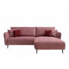 ECKSOFA mit verstellbare Armlehnen, beidseitig montierbar - Rot/Schwarz, Textil/Metall (286/178cm) - myHomelando