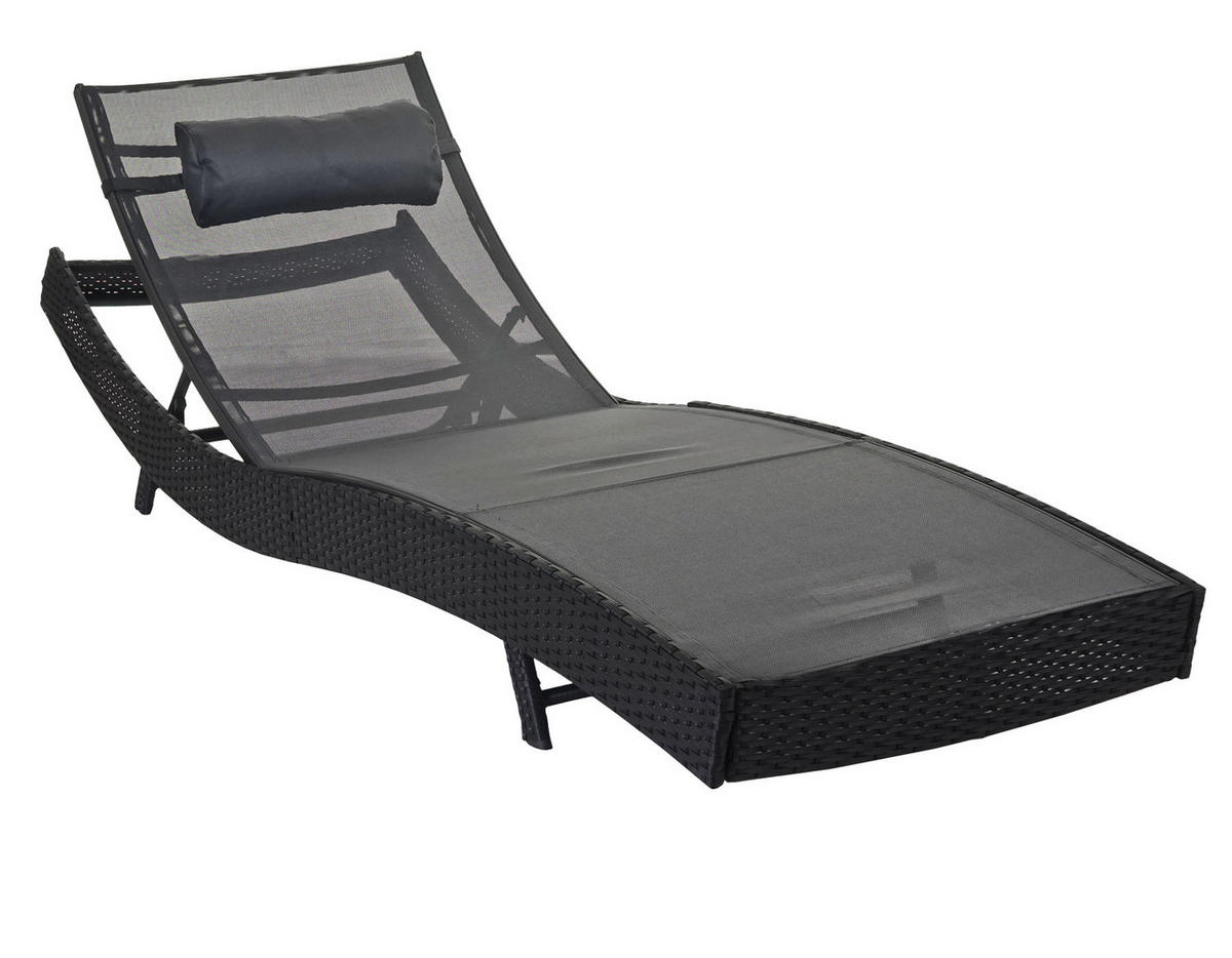 SONNENLIEGE Anthrazit, Grau - Anthrazit/Grau, Kunststoff (70/88/220cm) - MCW