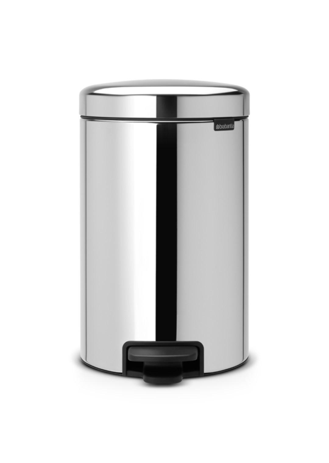 MÜLLEIMER klassisch Mit Soft Verschluss 12 Liter 41,1 x 25,1 x 33,8 cm Metall Edelstahl - Grau, Metall (25.1/41.1/33.8cm) - PROREGAL