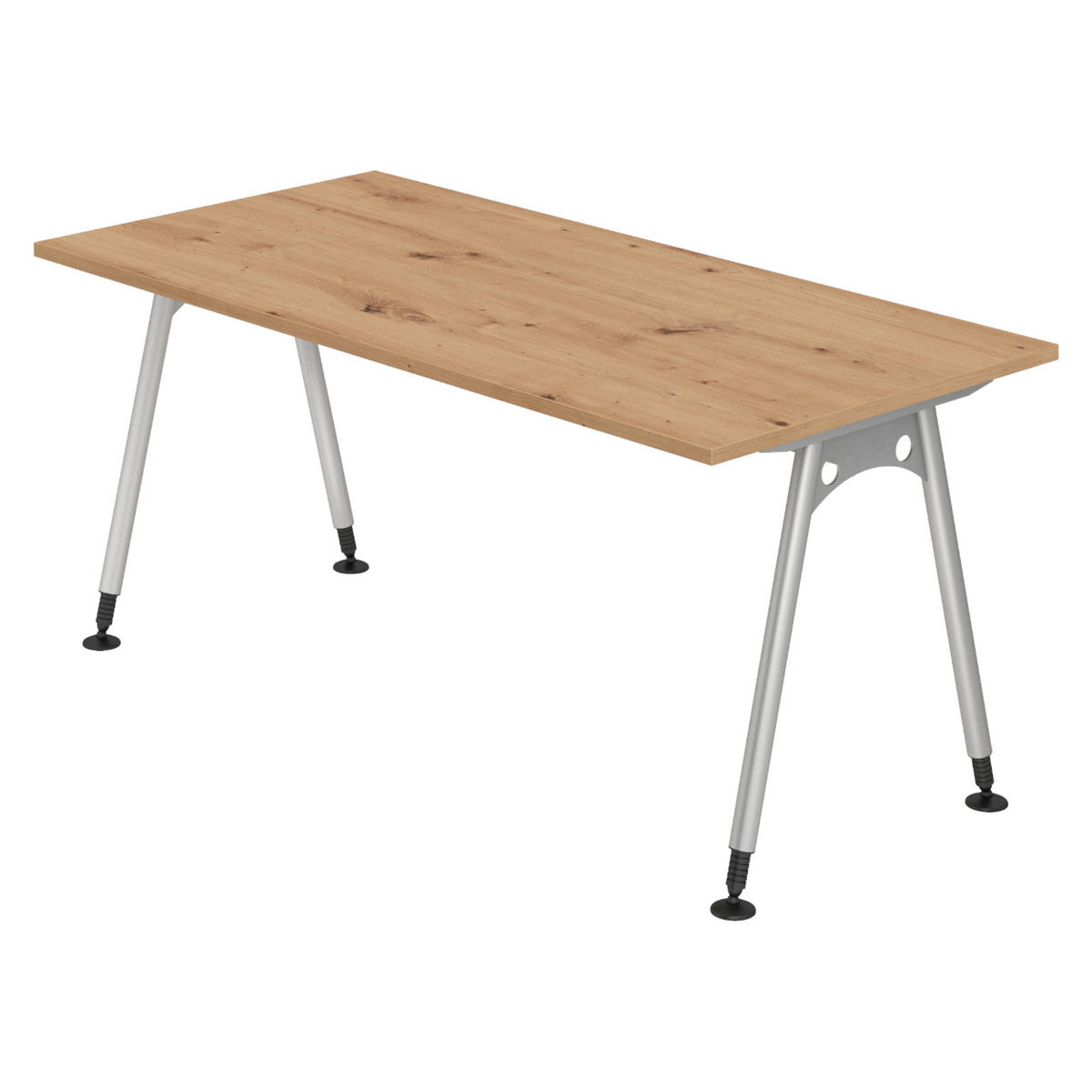 SCHREIBTISCH Serie-A 80/160/74 cm in Wildeiche - Wildeiche, Holzwerkstoff (80/160/74cm) - bümö
