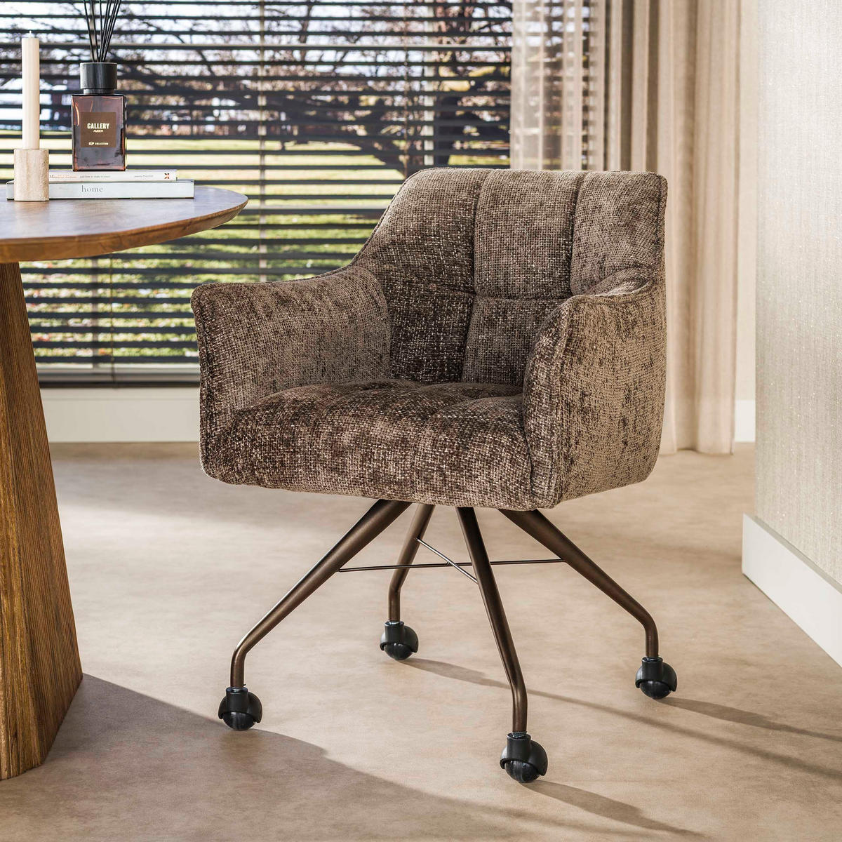 ESSZIMMERSTÜHLE Raster Taupe 67/62/82 cm - 2er-Set - Taupe, Textil (62/82/67cm) - Hoyz Collection