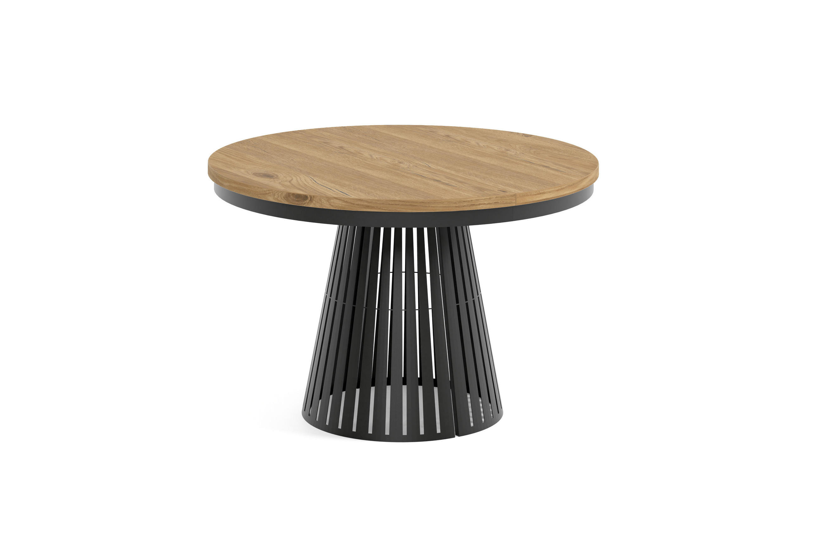 ESSTISCH Cone Bis - Eichefarben/Schwarz, Holzwerkstoff/Metall (120/120/76cm) - Meblini